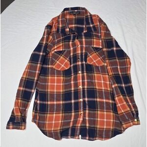 Derek Heart Plaid Snap Button Longsleeve Shirt Size‎ Large
